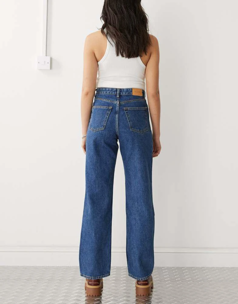 Monki Monki Taiki high waist balloon leg jeans in dark blue 2