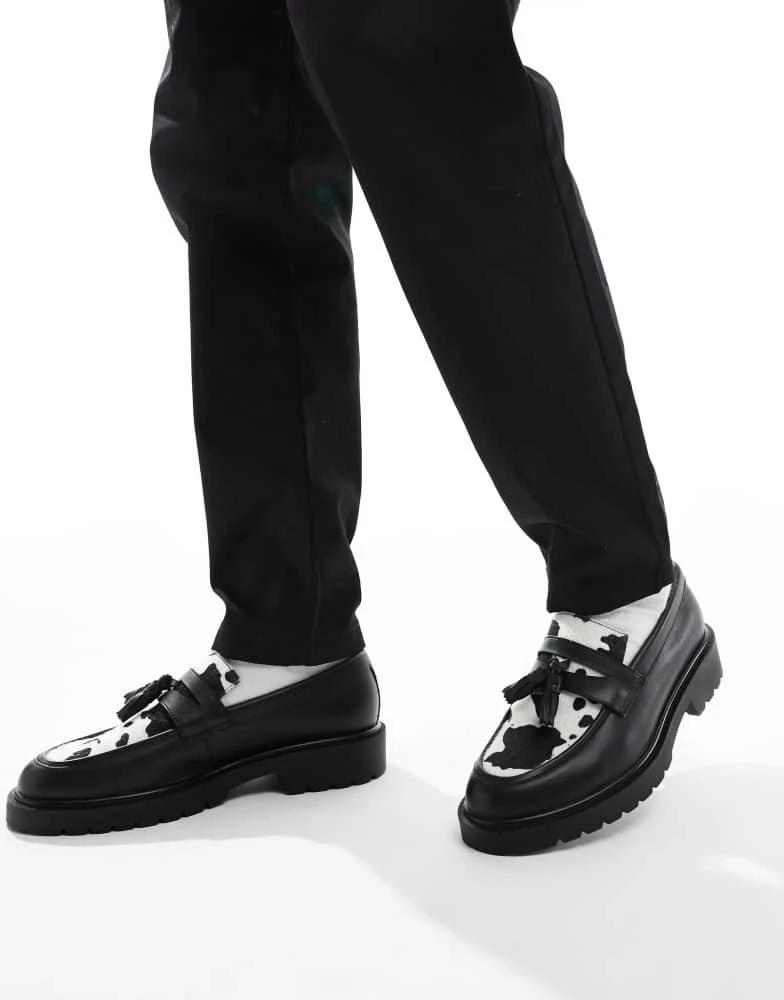 ASOS ASOS DESIGN loafers in faux fur cow 1