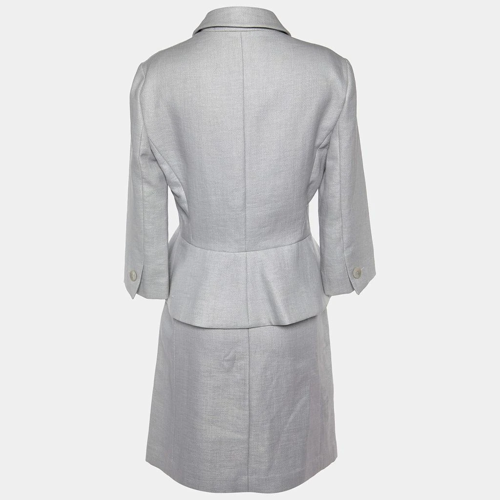 Emporio Armani Emporio Armani Grey Nylon Single Breasted Blazer & Skirt Set M 2