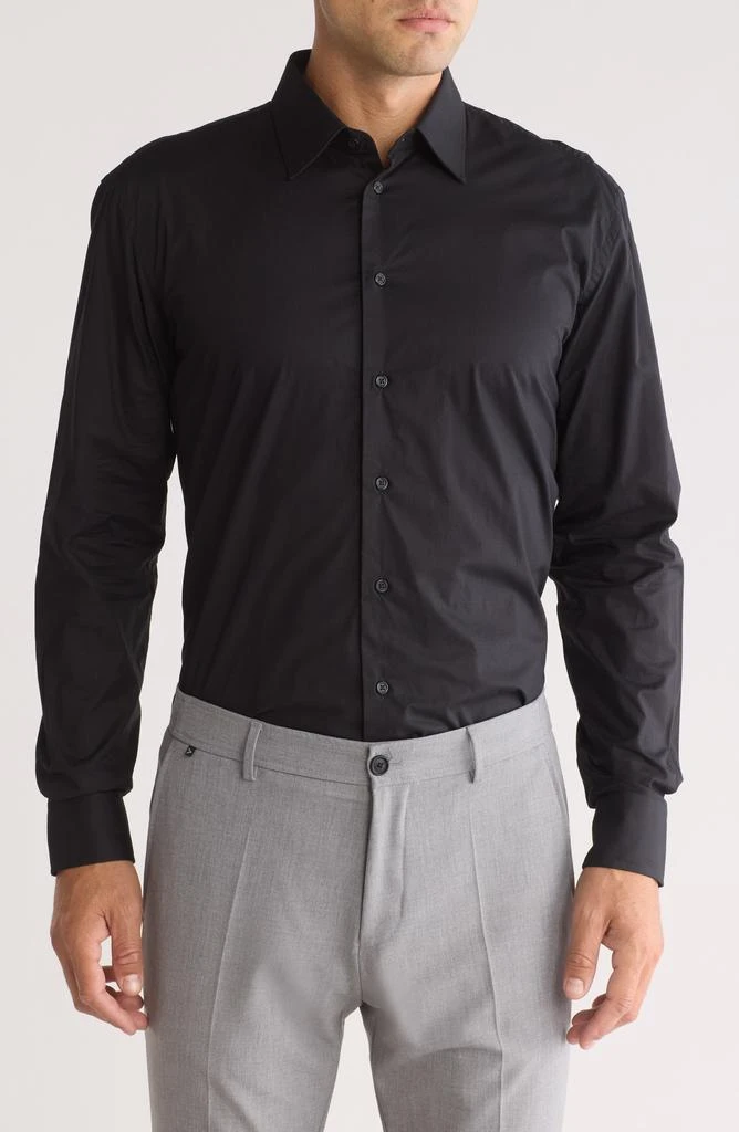 Armani Collezioni Solid Cotton Twill Dress Shirt 1