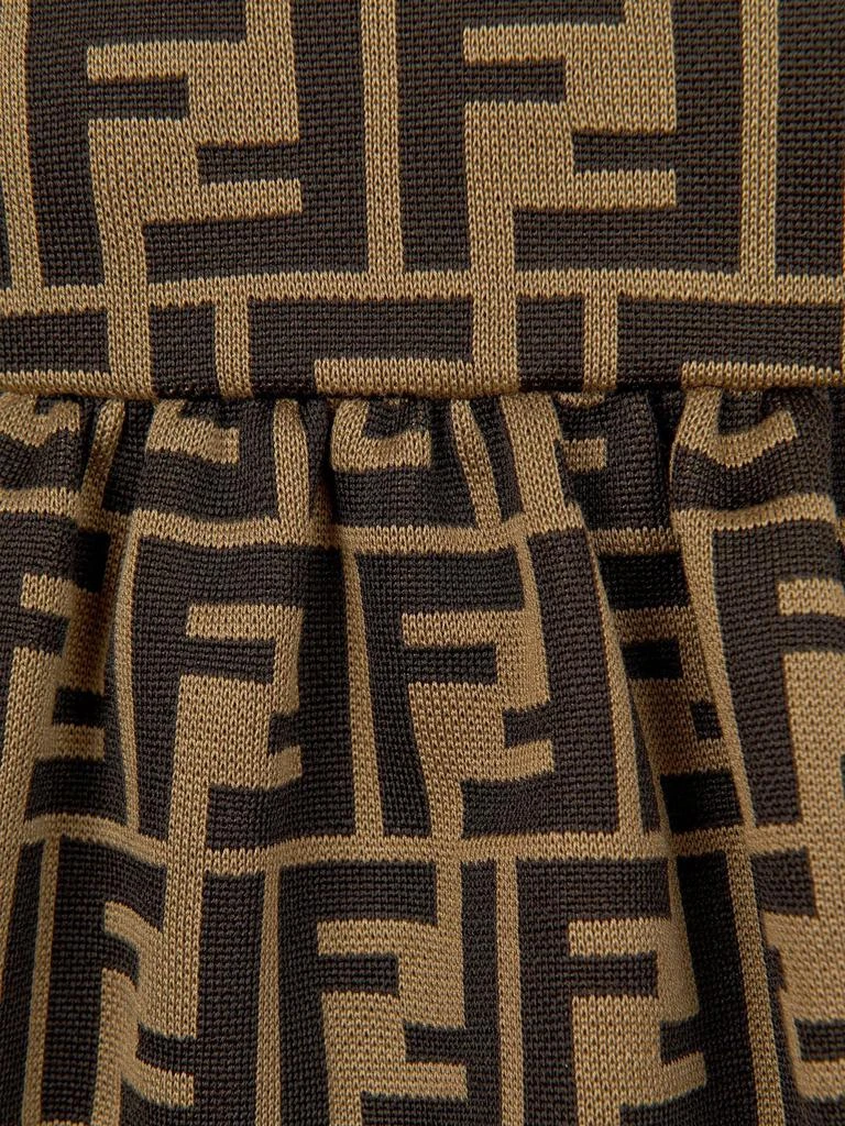 Fendi Fendi Baby Girls FF Logo Dress in Brown 4