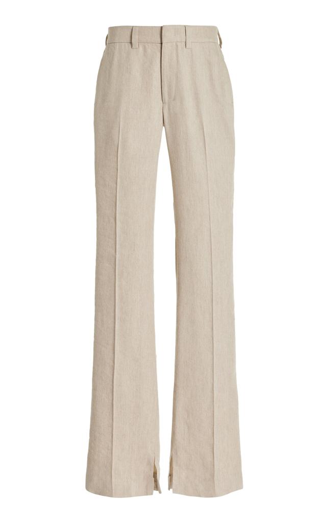 Brandon Maxwell Brandon Maxwell - The Cameron Linen-Silk Straight-Leg Pants - Neutral - US 14 - Moda Operandi