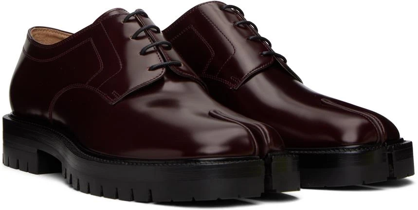 MAISON MARGIELA Burgundy Tabi County Lace-Up Oxfords 4