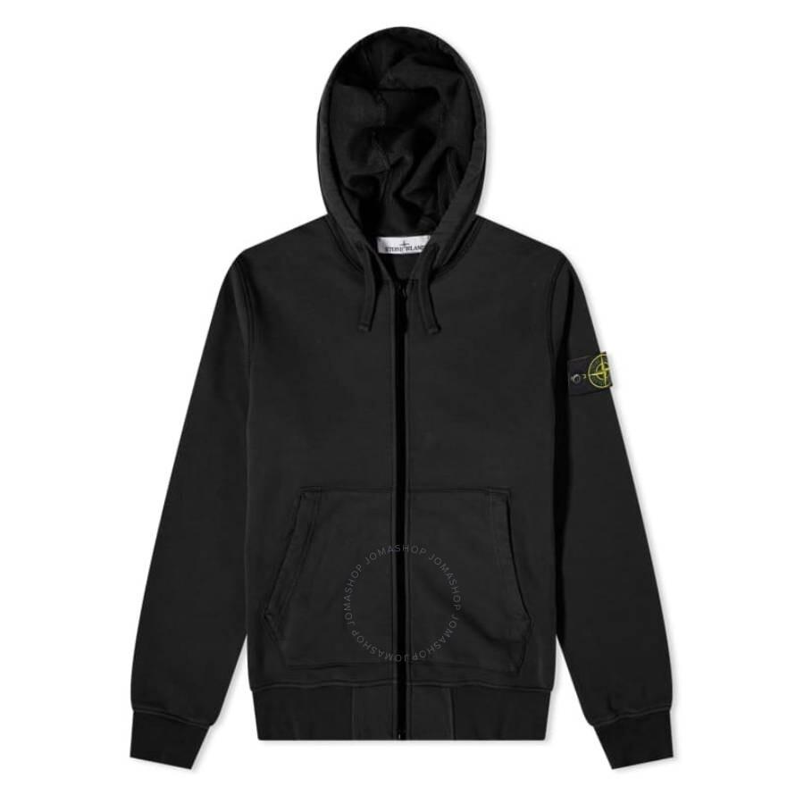 Stone Island Compass Patch Garment Dyed Zip-Up Hoodie