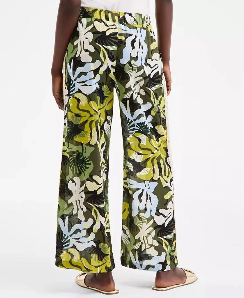 On 34th Women
s Leaf-Print Crochet-Trim Wide-Leg Pants, Exclusively at Macy
s 4