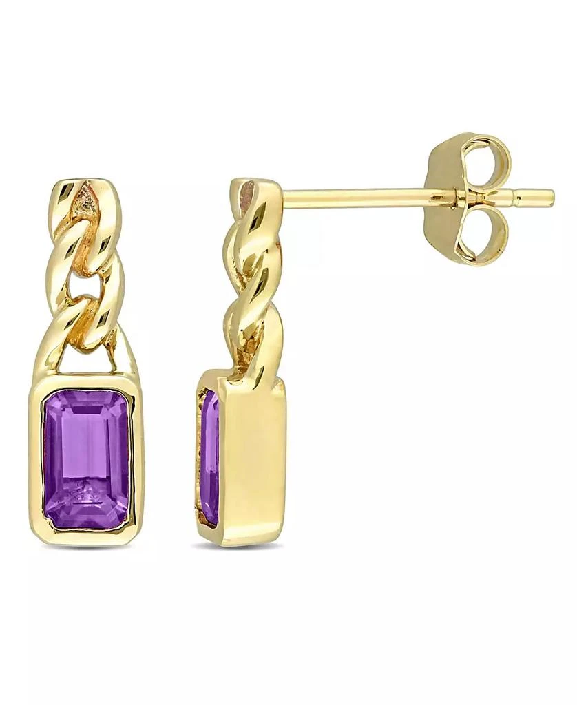 Macy's Amethyst (2/5 ct. t.w.) Link Drop Earrings in 10k Yellow Gold 1