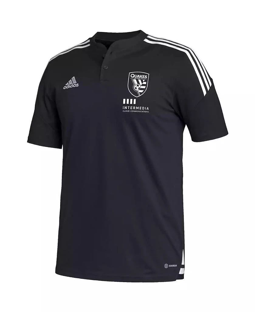 Adidas Men's Black San Jose Earthquakes Henley AEROREADY Polo Shirt 3