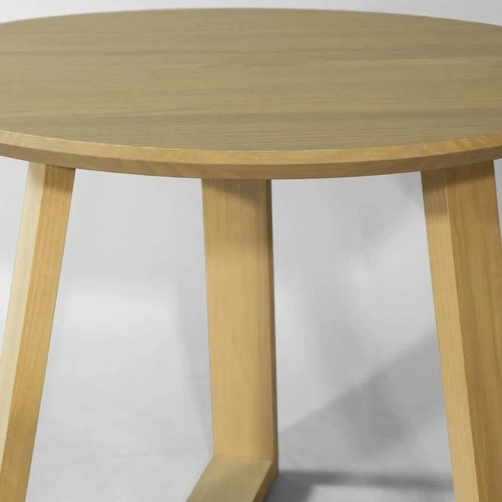 Hivvago 36 Inch Round Scandinavian Solid Wood Dining Table in Blonde 4