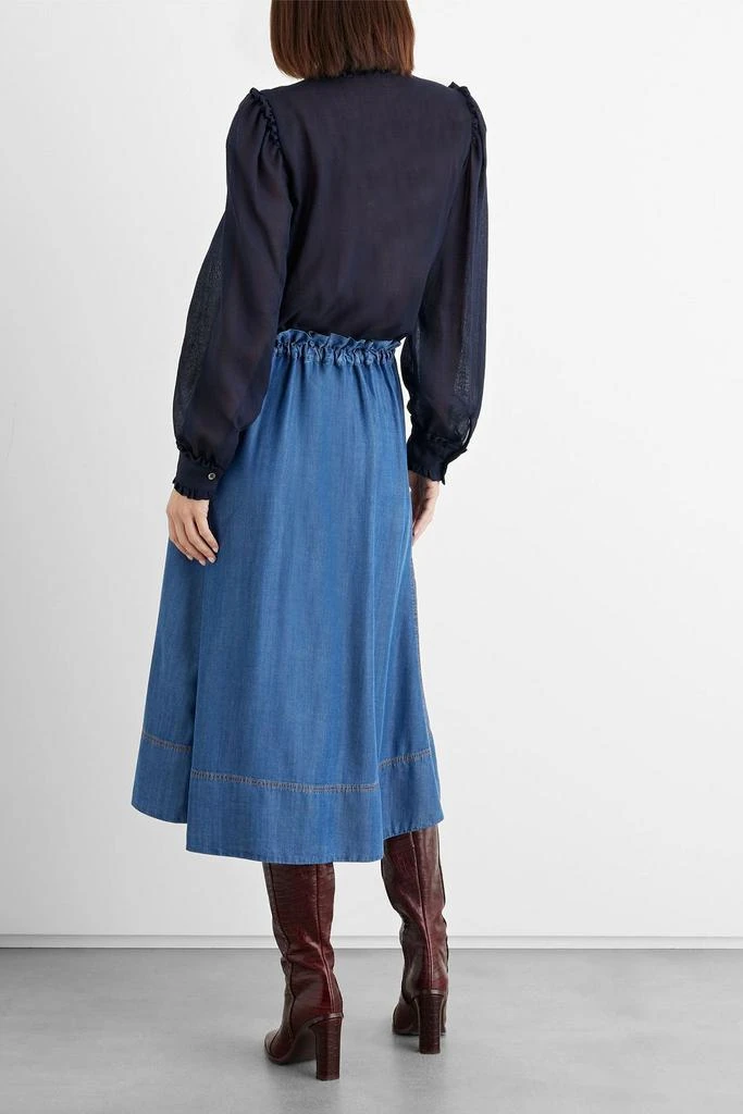 IRIS & INK Meredith ruffled wool-gauze blouse 3