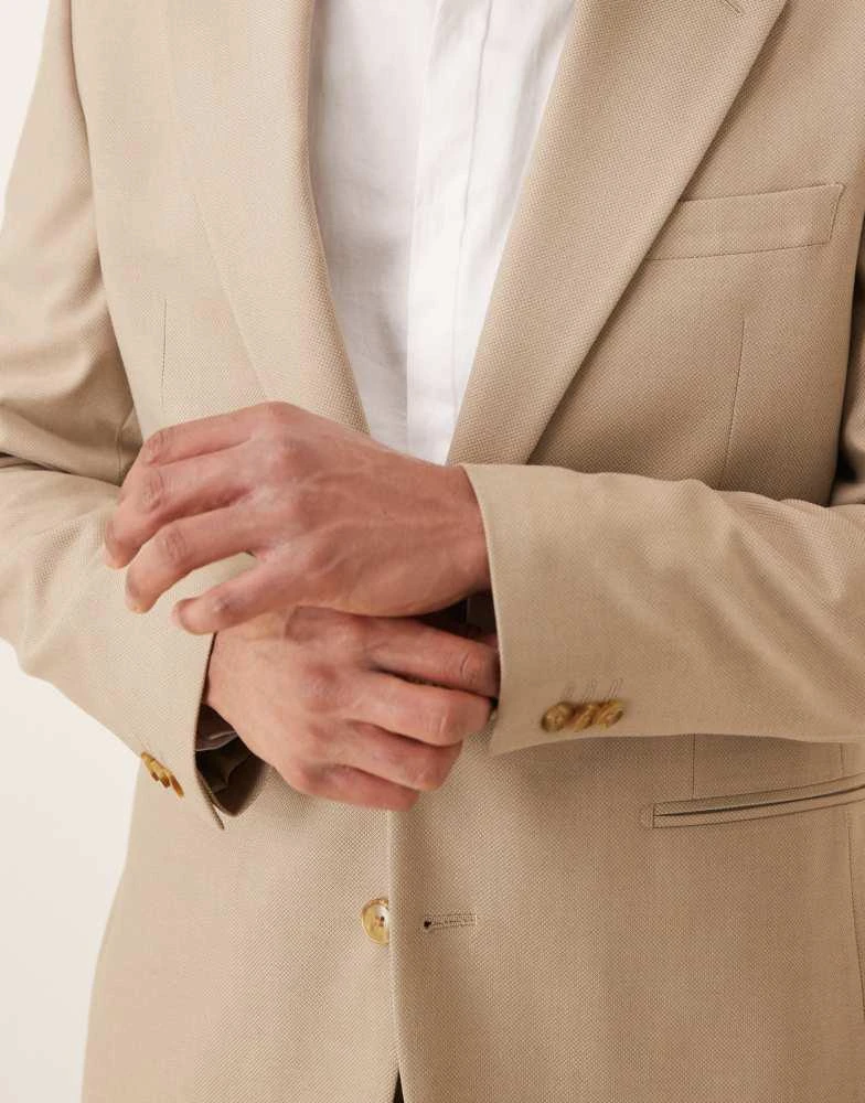 ASOS ASOS DESIGN skinny suit jacket in stone microtexture 5