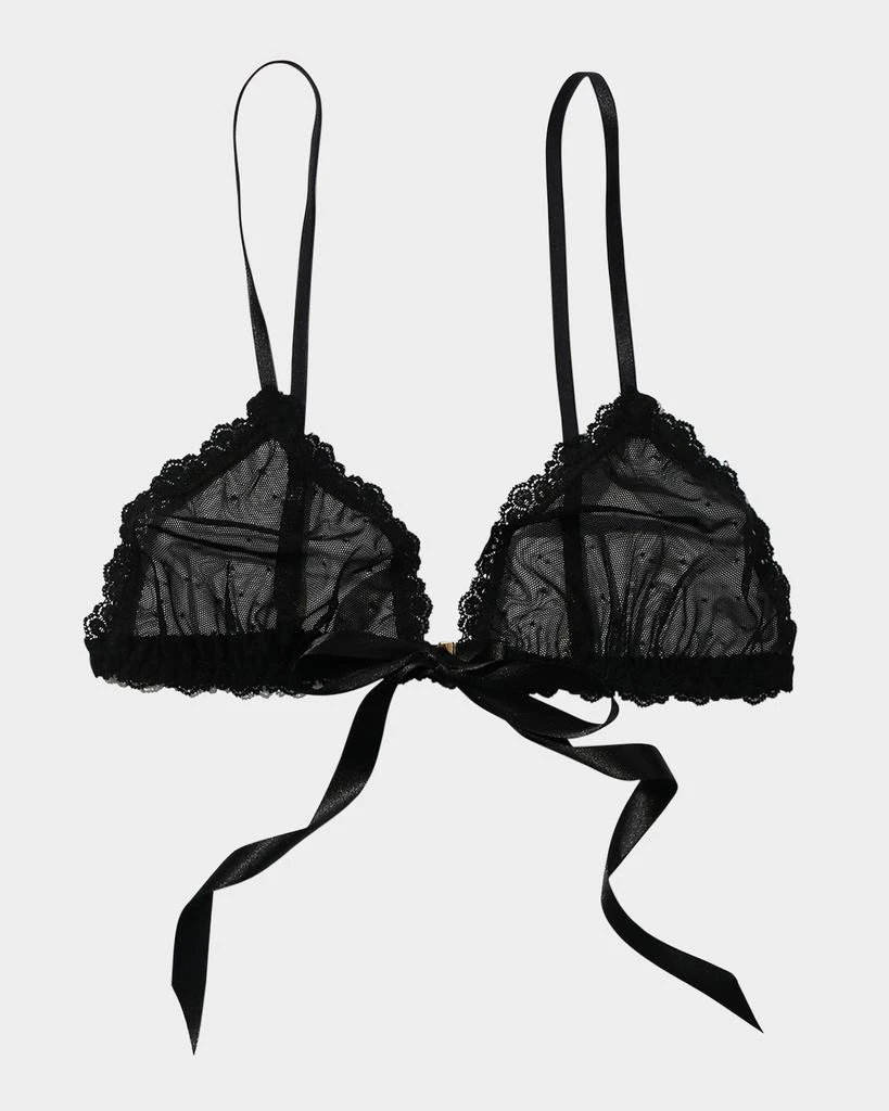 Hanky Panky &Oh Dotted Tulle Front-Tie Bralette 1