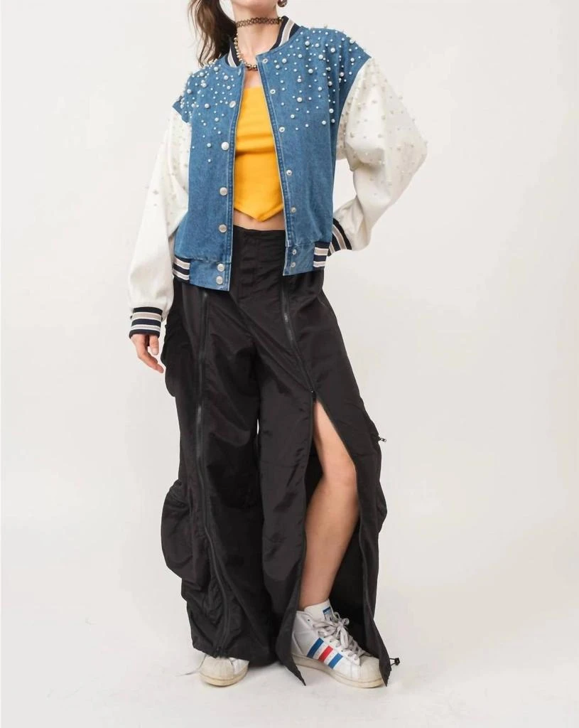 SIGNATURE8 Signature8 - PEARL STUDDED PEARL BOMBER JACKET