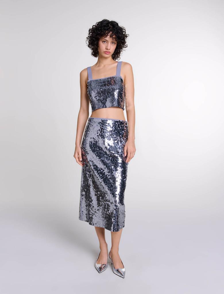 Maje Maje Woman's polyamide Sequinned knit top for Fall/Winter