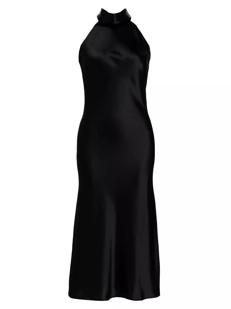 Galvan Sienna Satin Halter Neck Gown