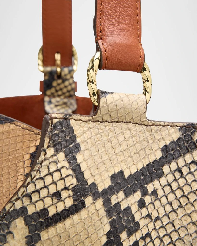 Ulla Johnson Adria Pleated Wave Snakeskin-Embossed Bucket Bag 5