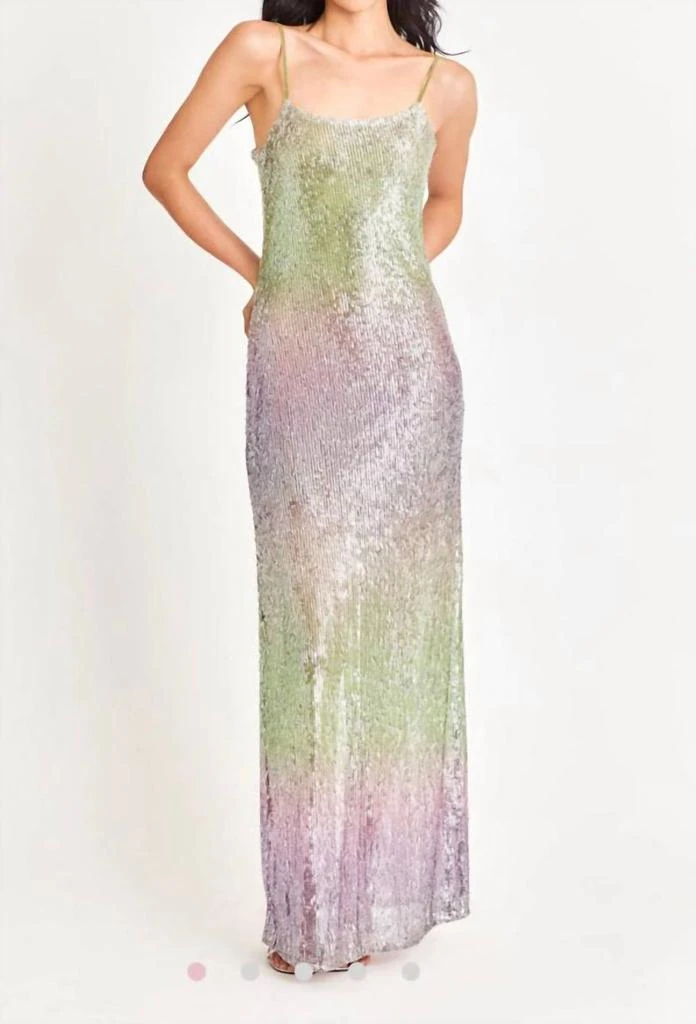 LOVESHACKFANCY Sequin Dress In Lilac Leaves 1