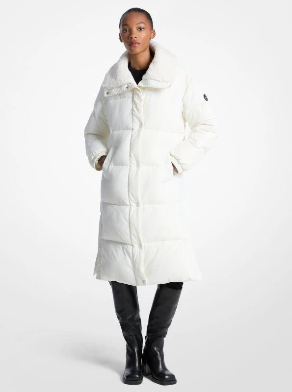Michael Kors Faux Fur-Trim Quilted Puffer Jacket