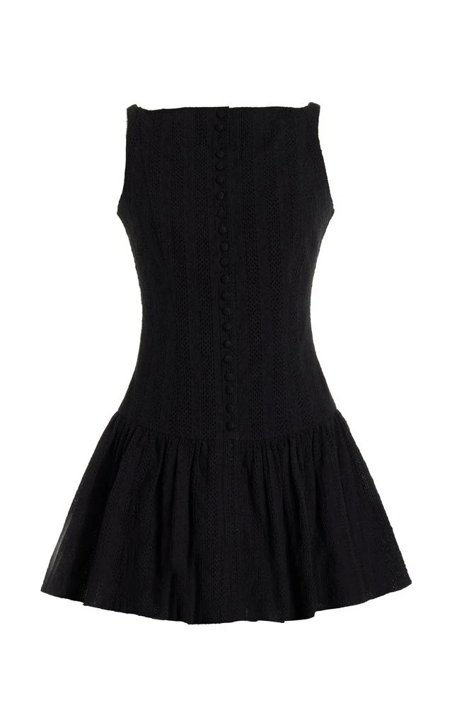 Mirror Palais Mirror Palais - Kissing Booth Flared Eyelet-Cotton Mini Dress - Black - XS - Moda Operandi 1