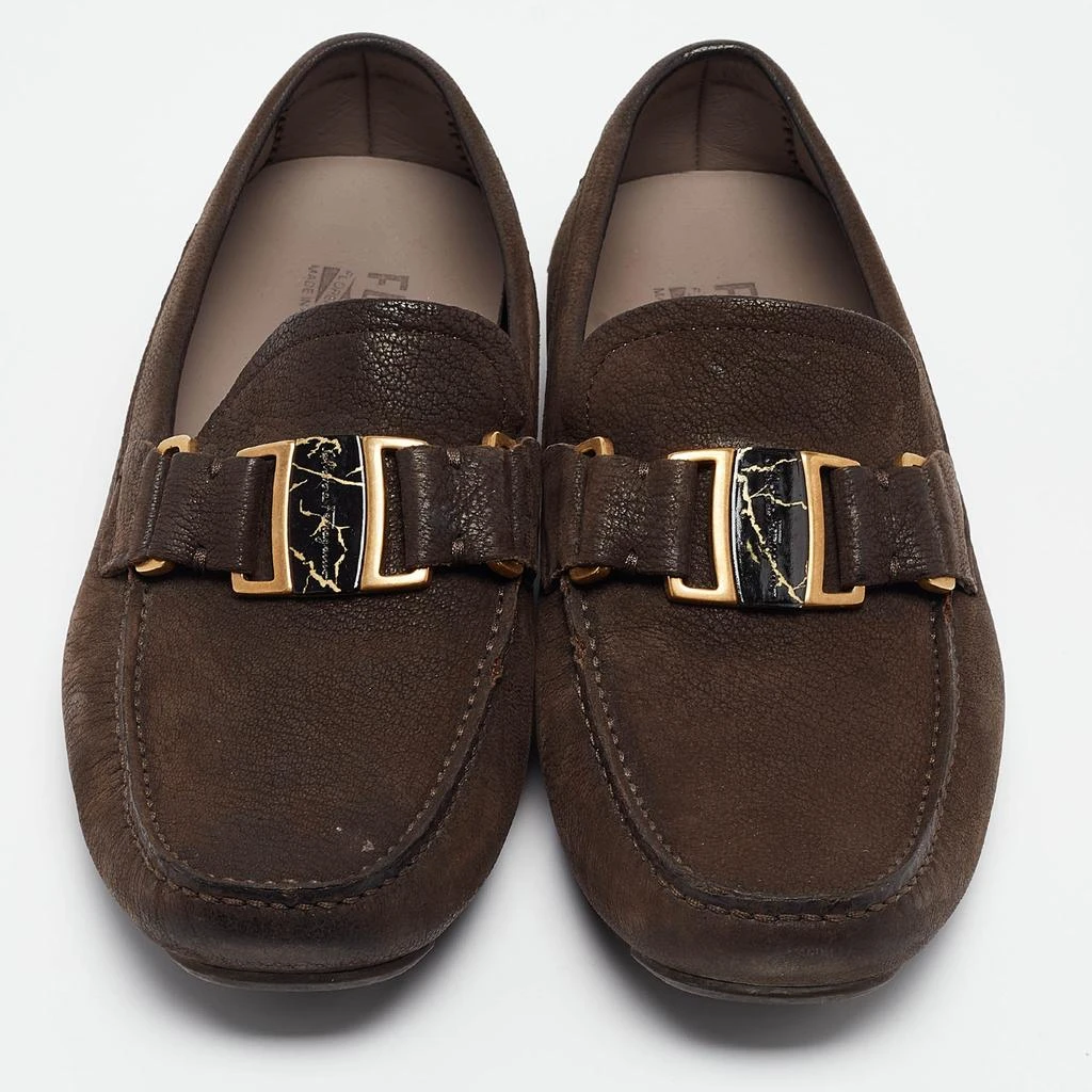 Salvatore Ferragamo Salvatore Ferragamo Brown Nubuck Leather Sardegna Loafers Size 40 3