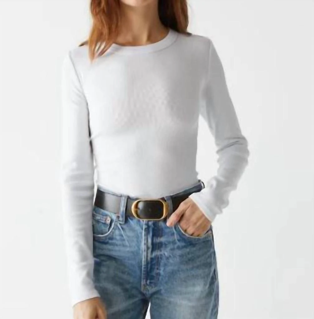 Michael Stars Long Sleeve Tee Top In White 2