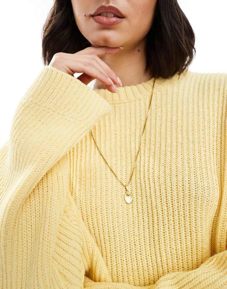 ASOS ASOS DESIGN fisherman knit jumper in buttermilk yellow 4