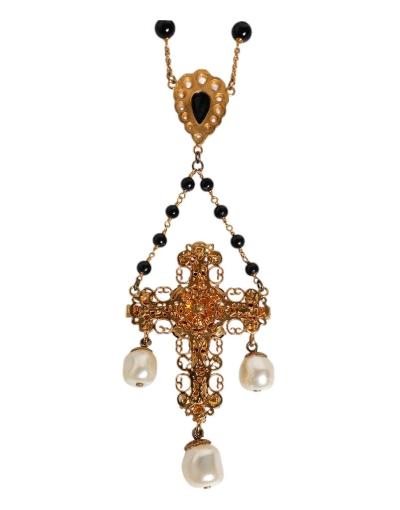 Dolce & Gabbana gold Brass Beaded Chain Rosary Pendant Men's Necklace (Pre-Owned) 4
