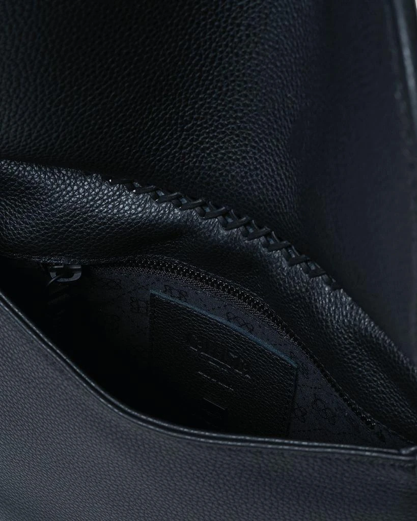 Callista Medium Saddle Bag Black Grained Leather 2