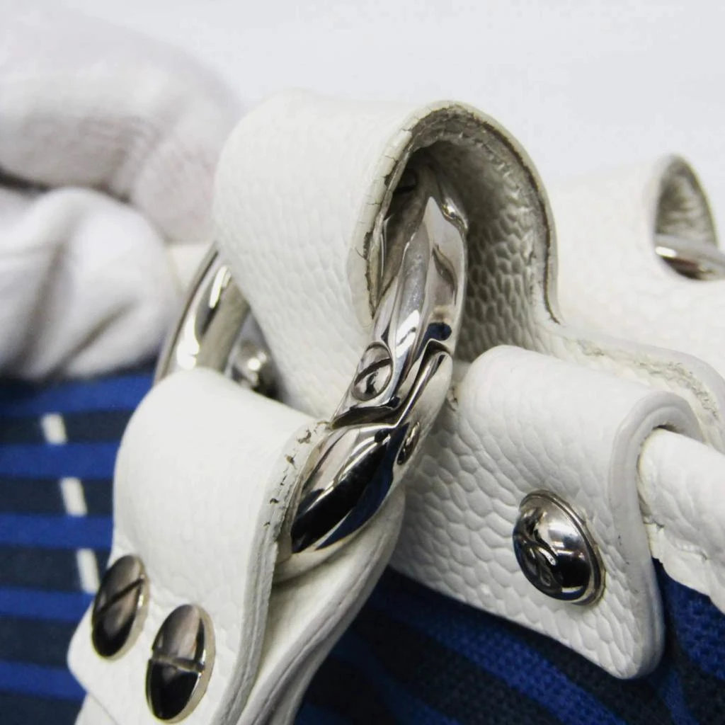 Chanel Chanel Cruise Lines Canvas Leather Tote Bag Blue White 4