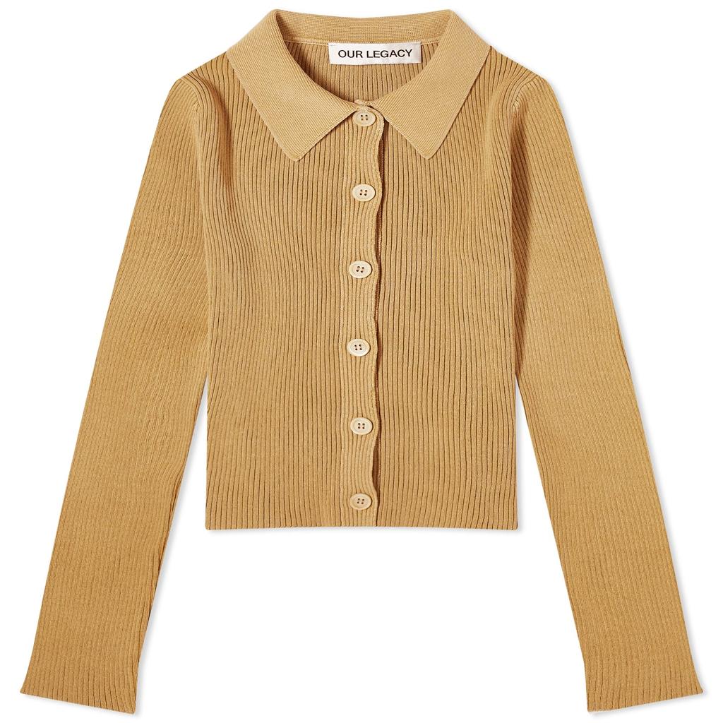 Our Legacy Beige Mazzy Polo Cardigan - Women's Polo Shirts