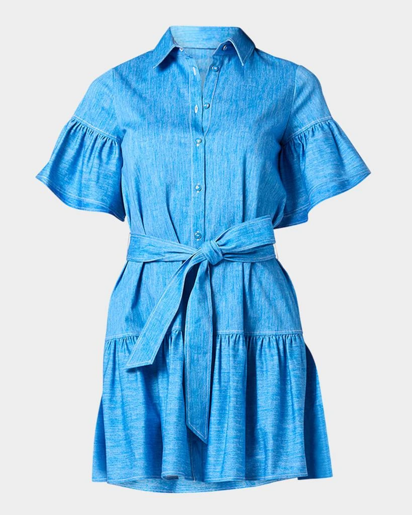 Shoshanna Lima Flouce Ruffle Button-Down Mini Dress 1