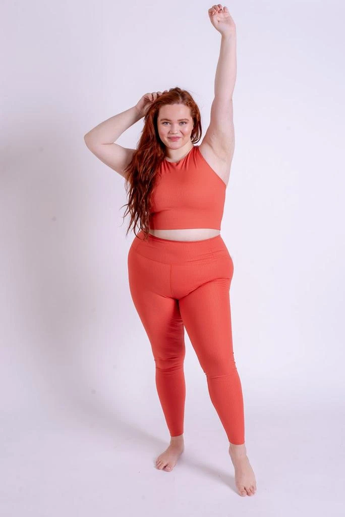 Girlfriend Collective Legging - Rib High-Rise Legging - Argile Rouge 1