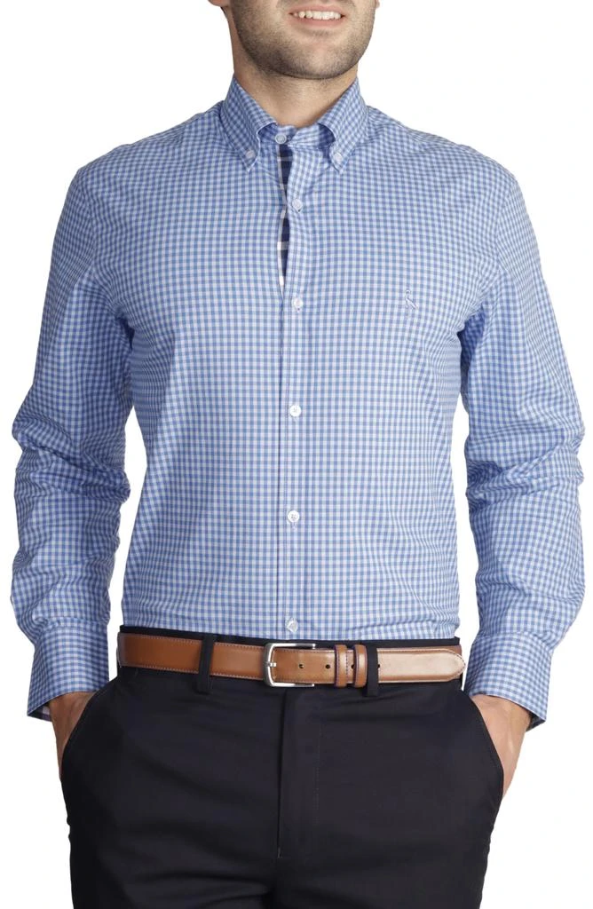 TailorByrd Regular Fit Gingham Stretch Button-Down Shirt 1