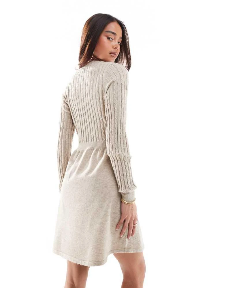 self portrait crochet knit dress Navy Pointelle Knit Crochet Flower Mini Dress
