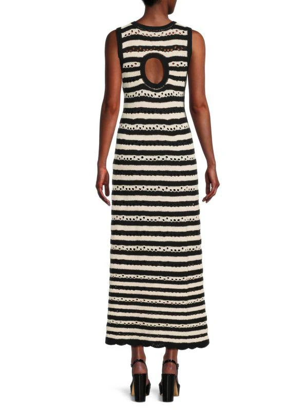 SONIA RYKIEL Ray AJ Fleur Striped Eyelet Maxi Dress 2