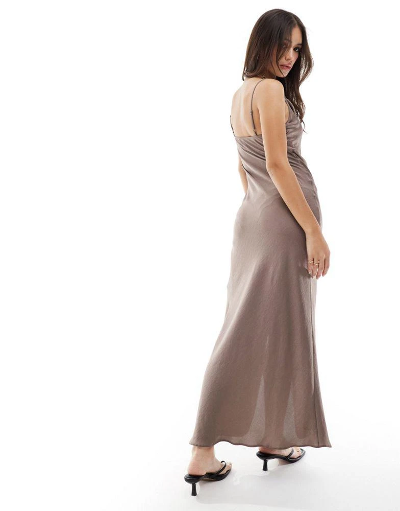 New Look New Look cowl neck strappy maxi dress in taupe 4