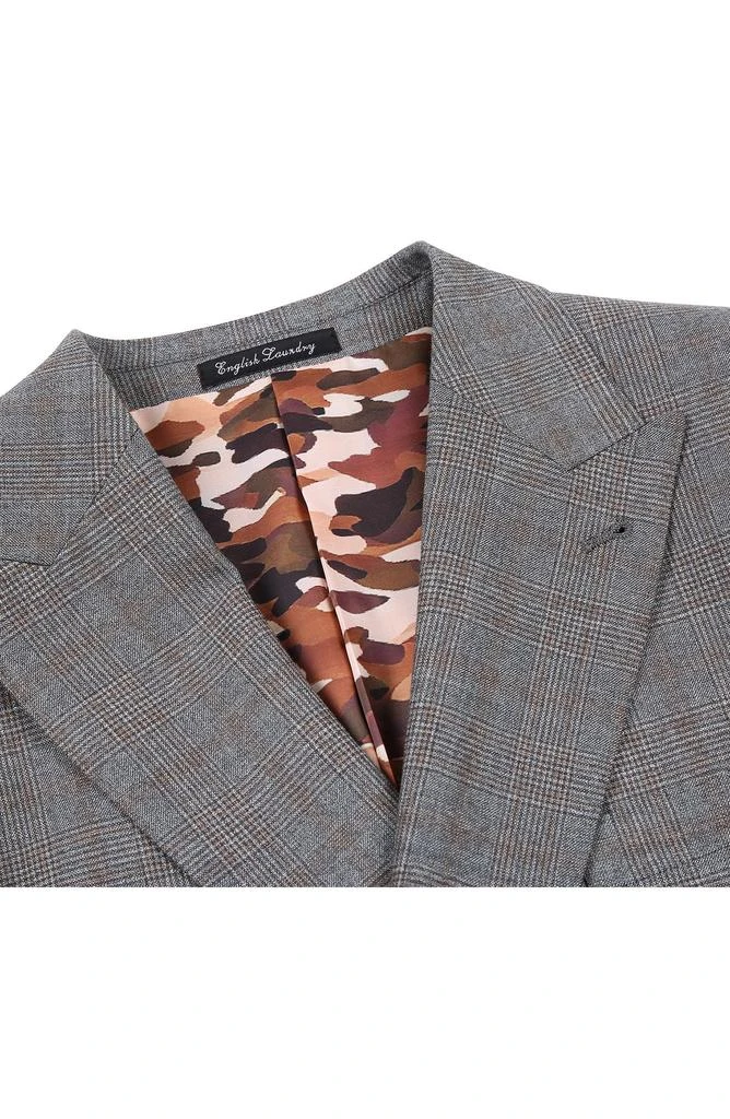 English Laundry Plaid Double Breasted Wool Blend Suit 8