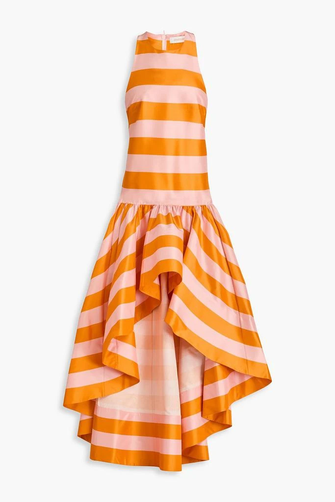 Zimmermann Asymmetric striped silk-shantung dress 1