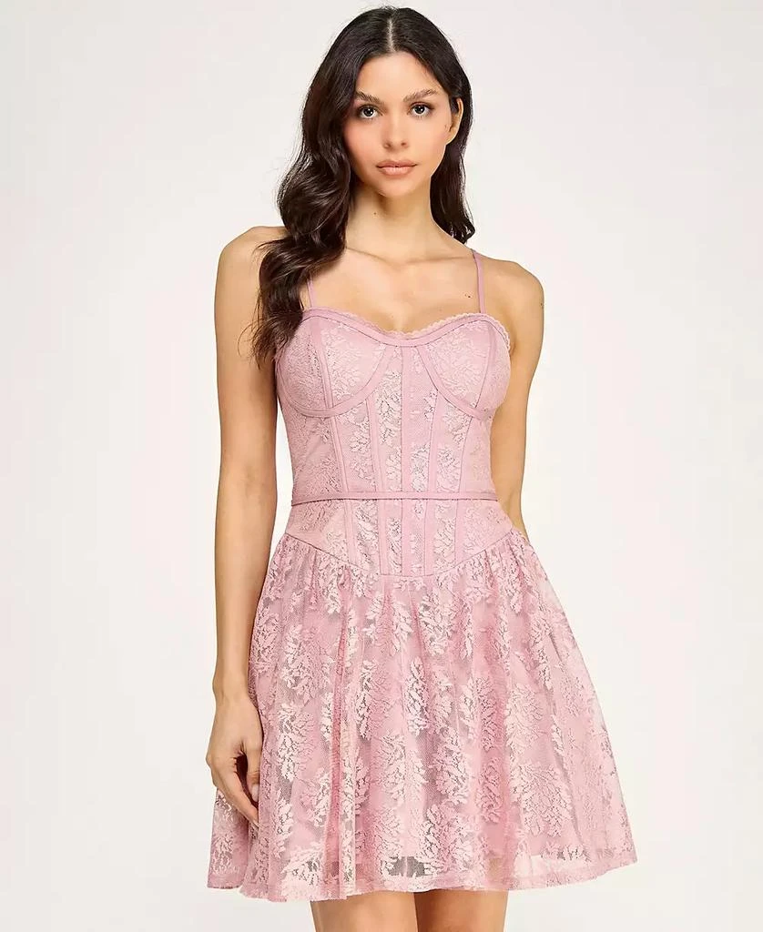 juniors corset dress Violet Weekend Juniors' Sequin Pearl Corset Gown - Lilac