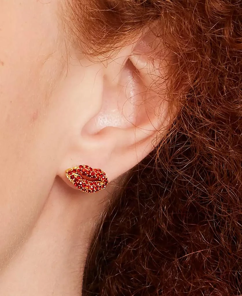 Kate Spade Gold-Tone Crystal Lip Stud Earrings 3