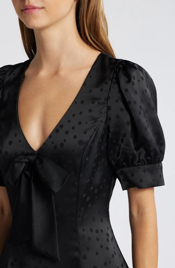Charles Henry Dot Jacquard Satin Minidress 4