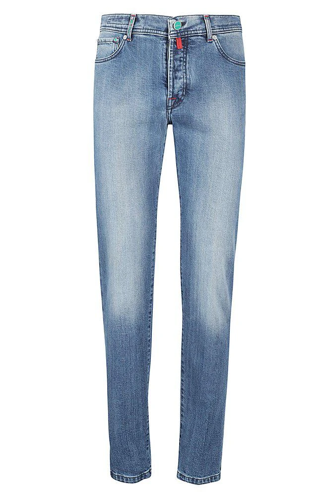 Kiton Kiton Contrast Stitched Skinny Fit Jeans 1