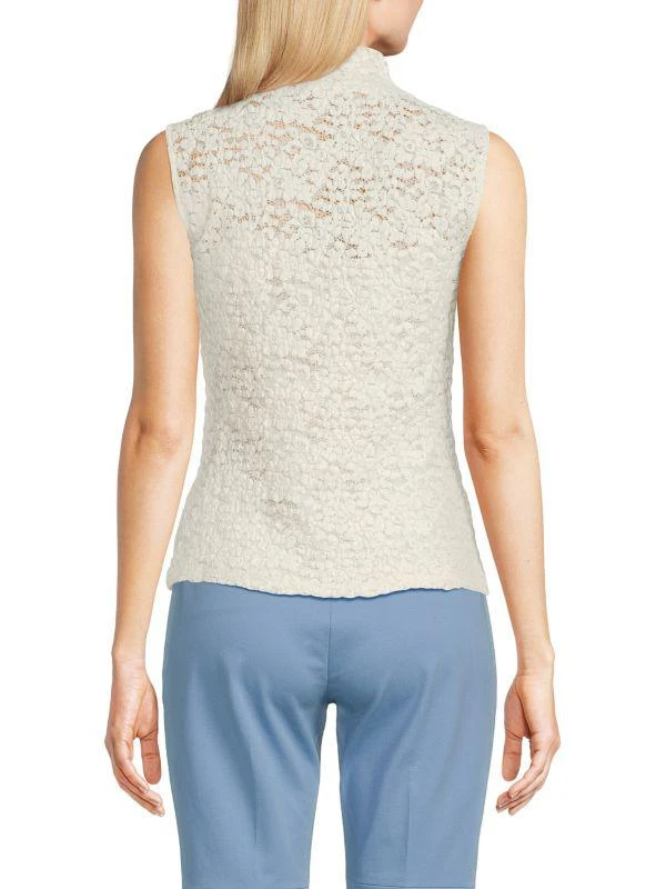 Theory Floral Lace Mock Turtleneck Top 2