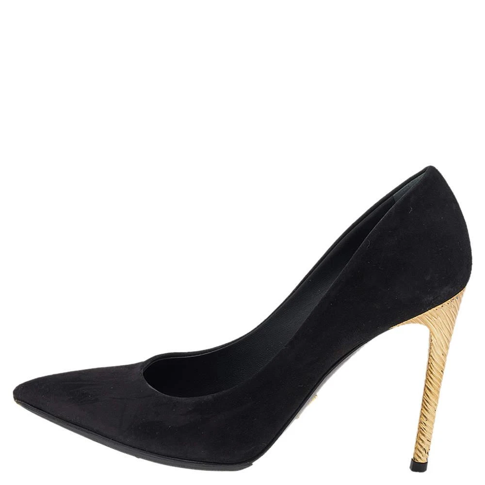 Louis Vuitton Louis Vuitton Black Suede Pointed Toe Pumps Size 35 2