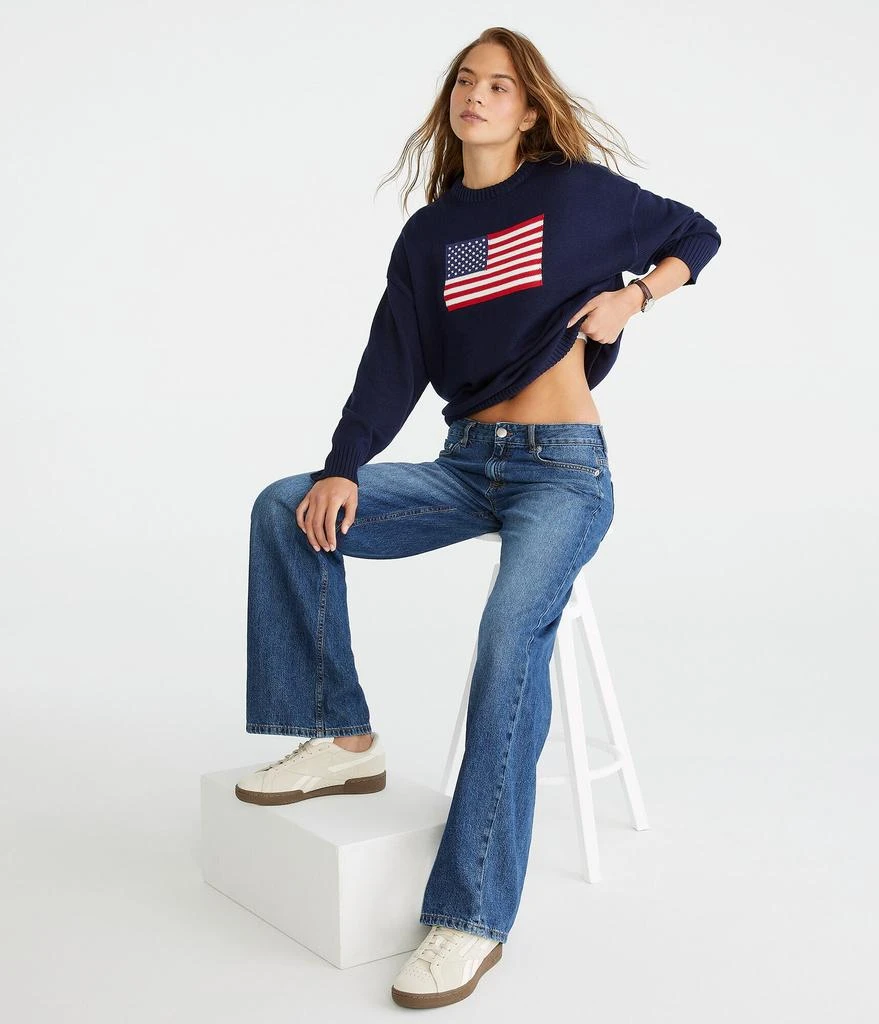 Aeropostale American Flag Oversized Crew Sweater 2