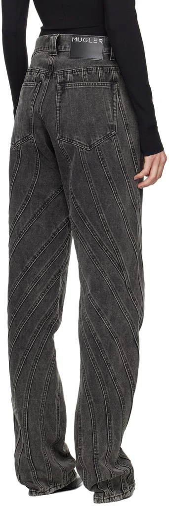 Mugler Black Washed Spiral Baggy Jeans 3