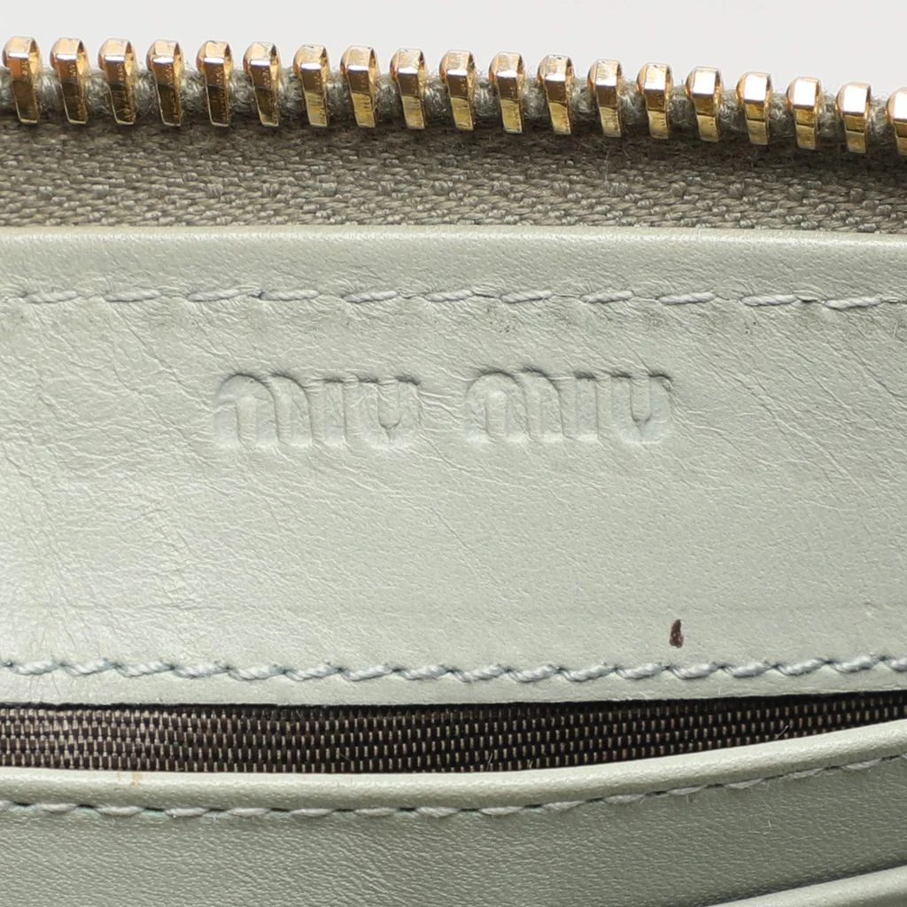 Miu Miu Miu Miu Light Green Croc Embossed Patent Leather Continental Wallet 12