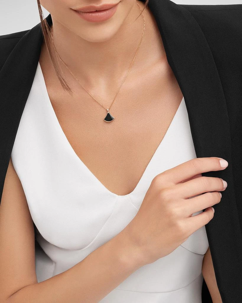 BVLGARI Divas' Dream 18K Rose Gold Diamond and Onyx Pendant Necklace 2