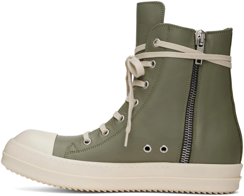 Rick Owens Green Hollywood Calf Leather Sneakers 3