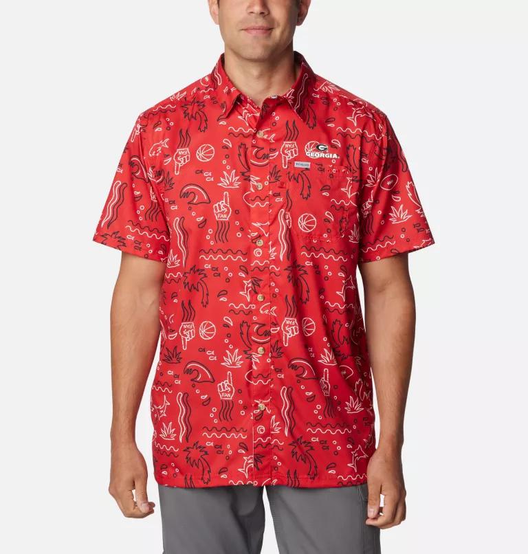 Columbia Columbia Men's Collegiate PFG Super Slack Tide  Shirt - Georgia-