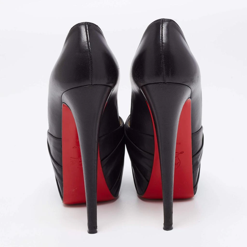 Christian Louboutin Christian Louboutin Black Leather Lady Gres Knotted 20th Anniversary Peep-Toe Platform Pumps Size 37 5
